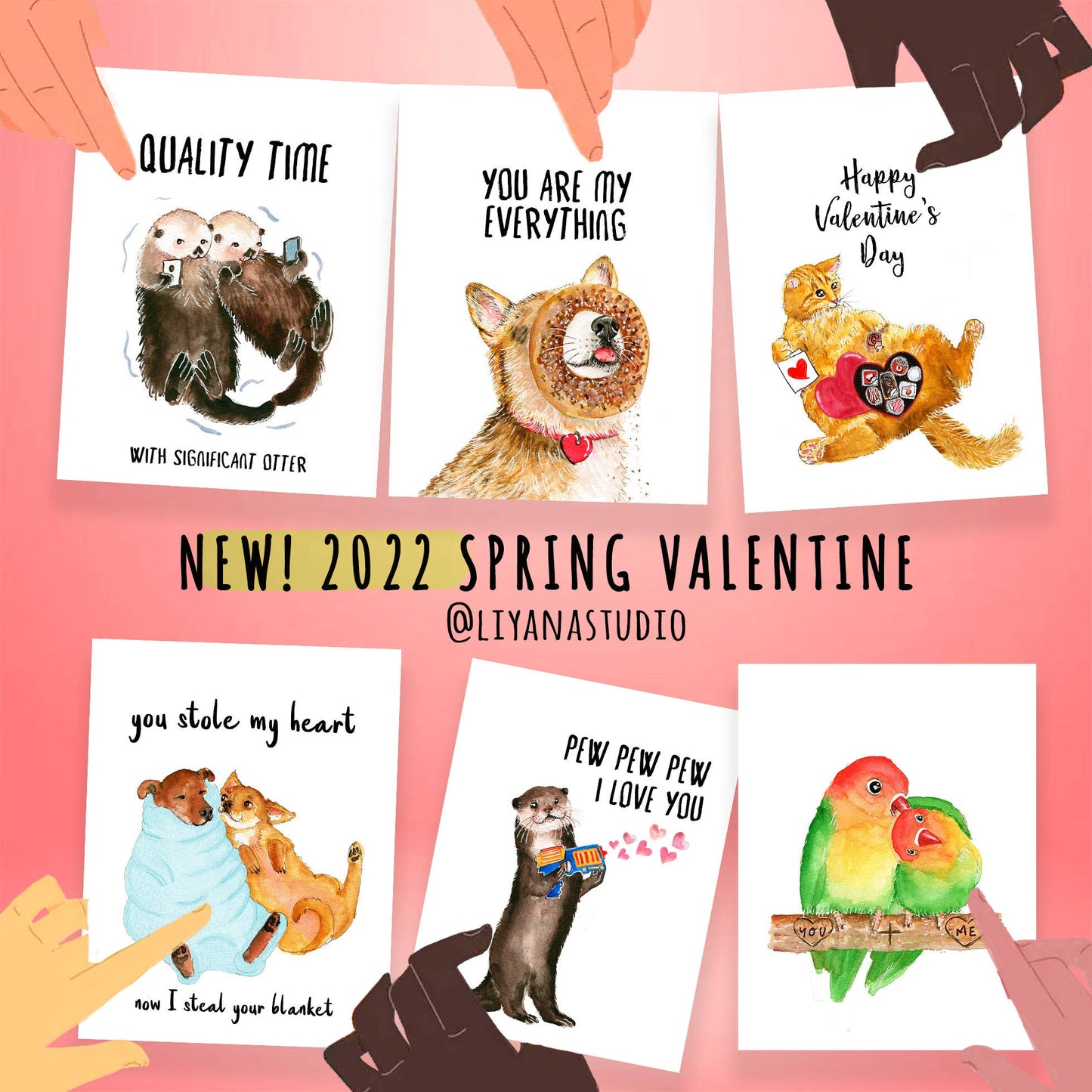 Pew Pew Love Otter - Funny Valentines Day Card