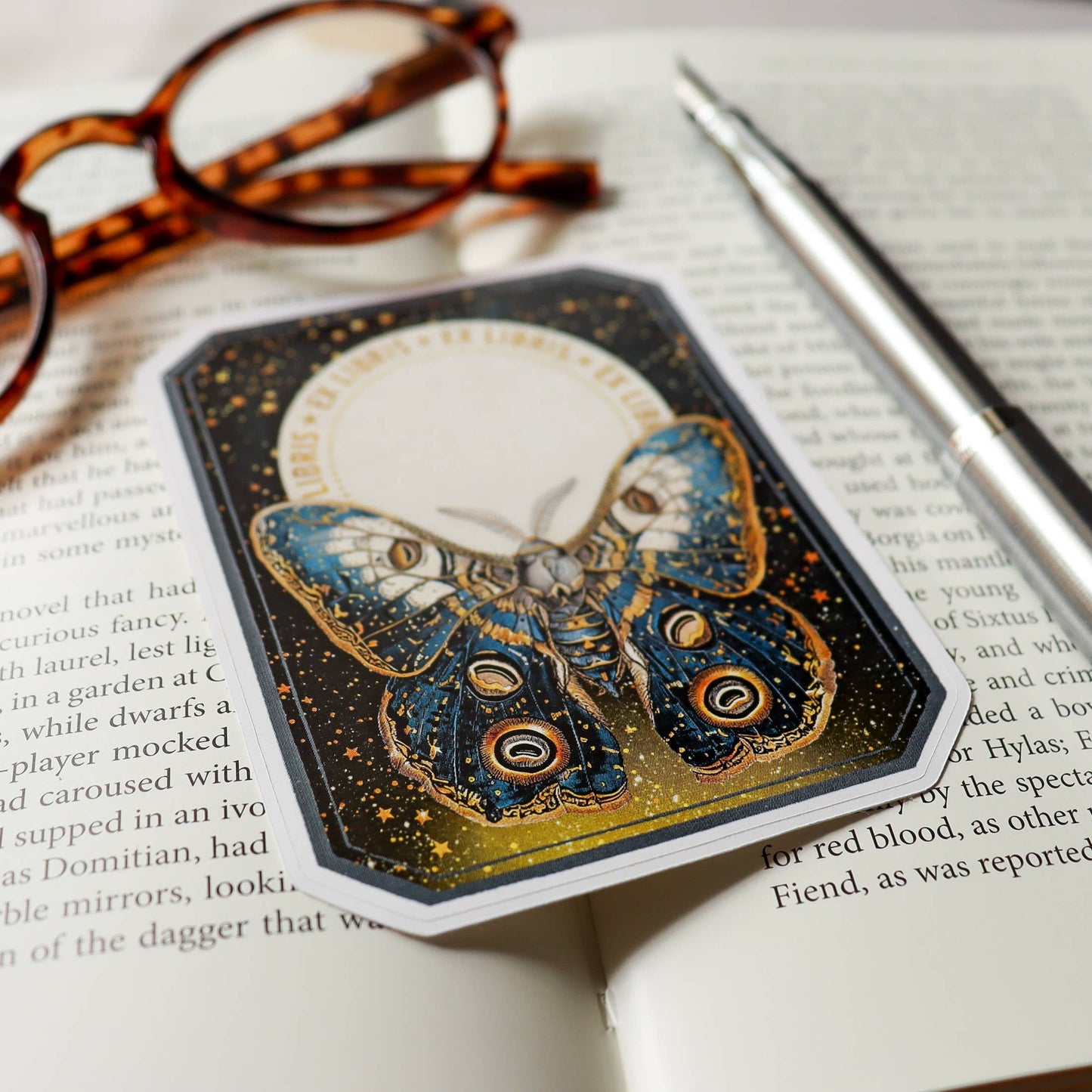 Lunar Moth Bookplate Stickers