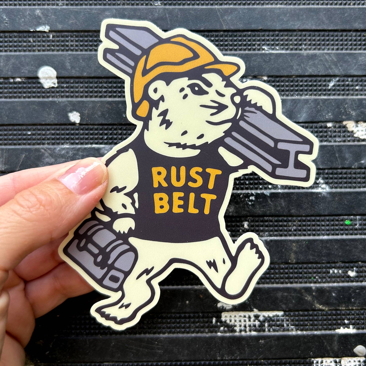 Rust Belt Blue Collar Groundhog- High Quality Bumper Sticker