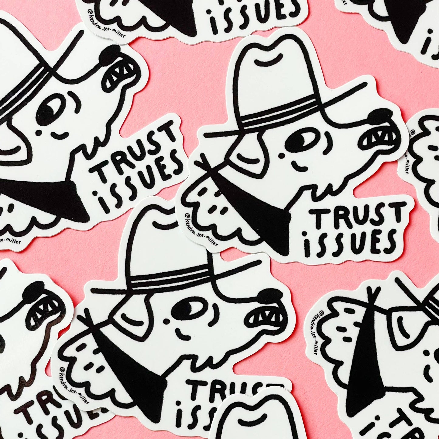 Trust Issues Cowboy Dog Vinyl Sticker