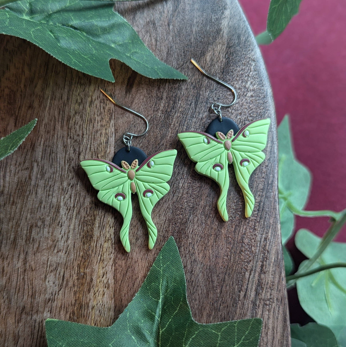 Luna Moth Dangle Earrings