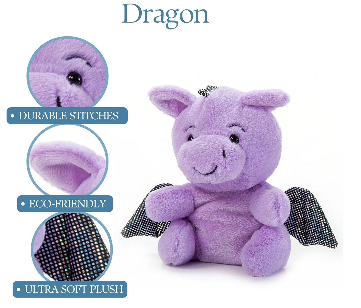 6" (14cm) Nuggetz Purple Dragon Mythical/Fantasy