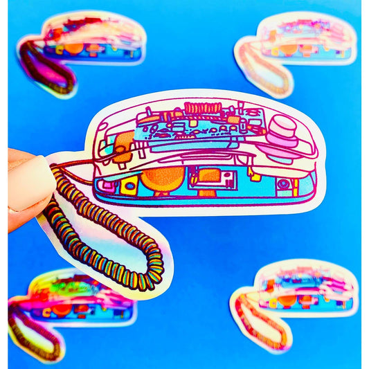 90s Sticker -Holographic Clear Phone Sticker