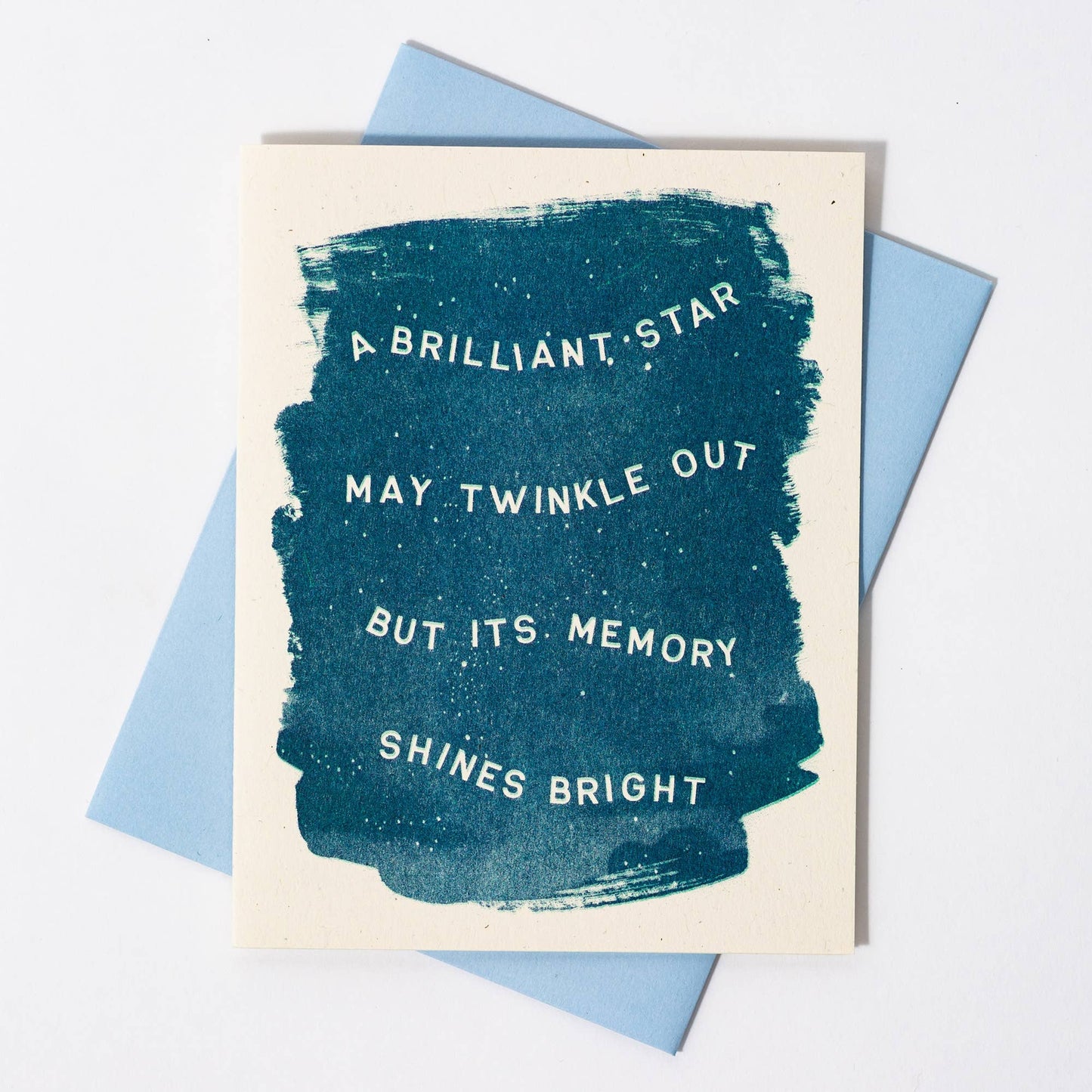 "A Brilliant Star May Twinkle Outa" Risograph Sympathy Card