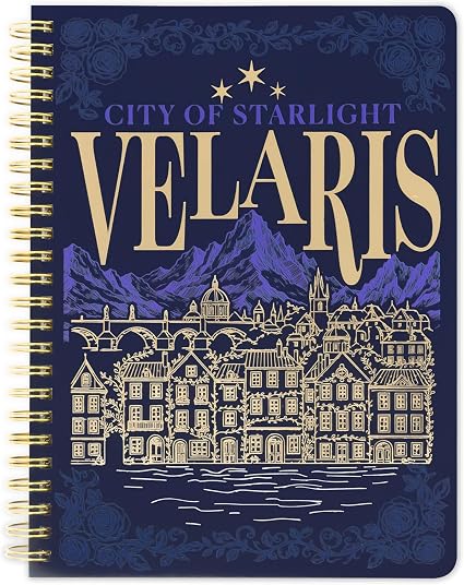 Sarah J. Maas A Court of Thorns and Roses 8.25" x 6.25" Mini Spiral Notebook, Officially Licensed Night Court Hardcover Journal with Gold Metallic Accents and 160 Lined Pages