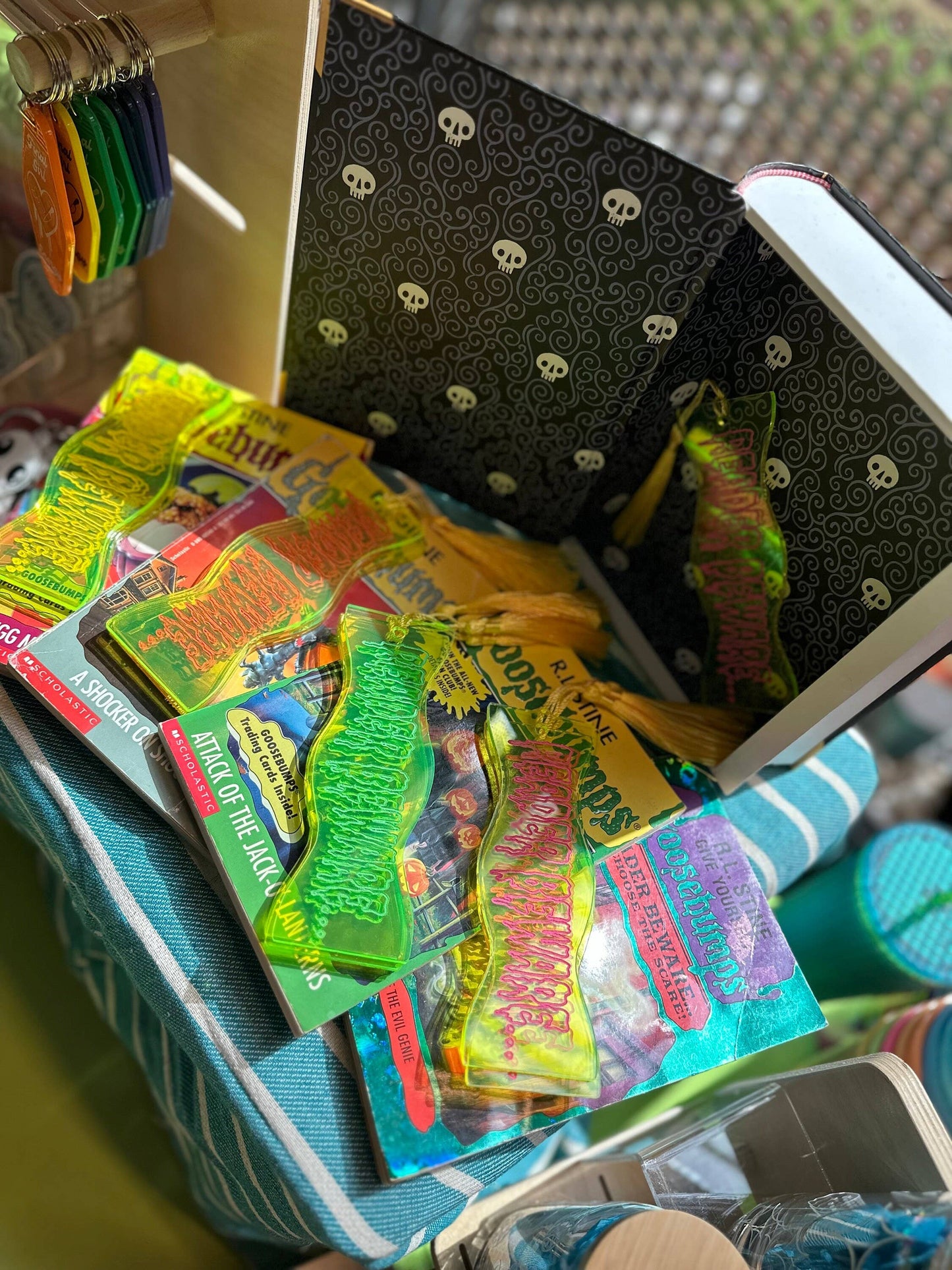 Reader Beware Neon Acrylic Goosebumps Inspired Bookmark