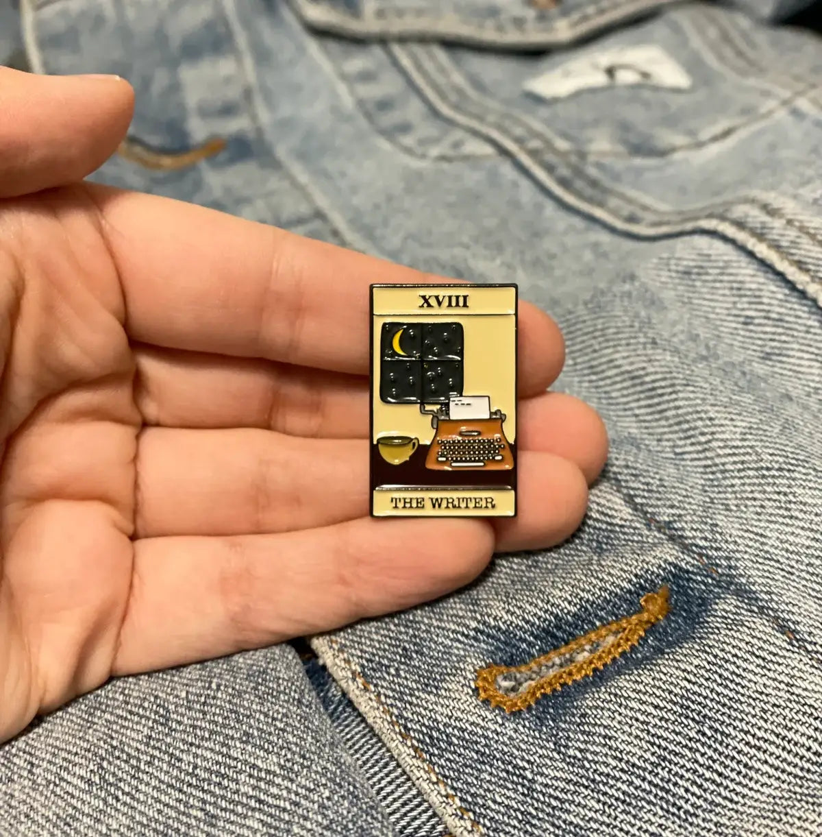 Small “The Writer” Tarot Card Enamel Pin