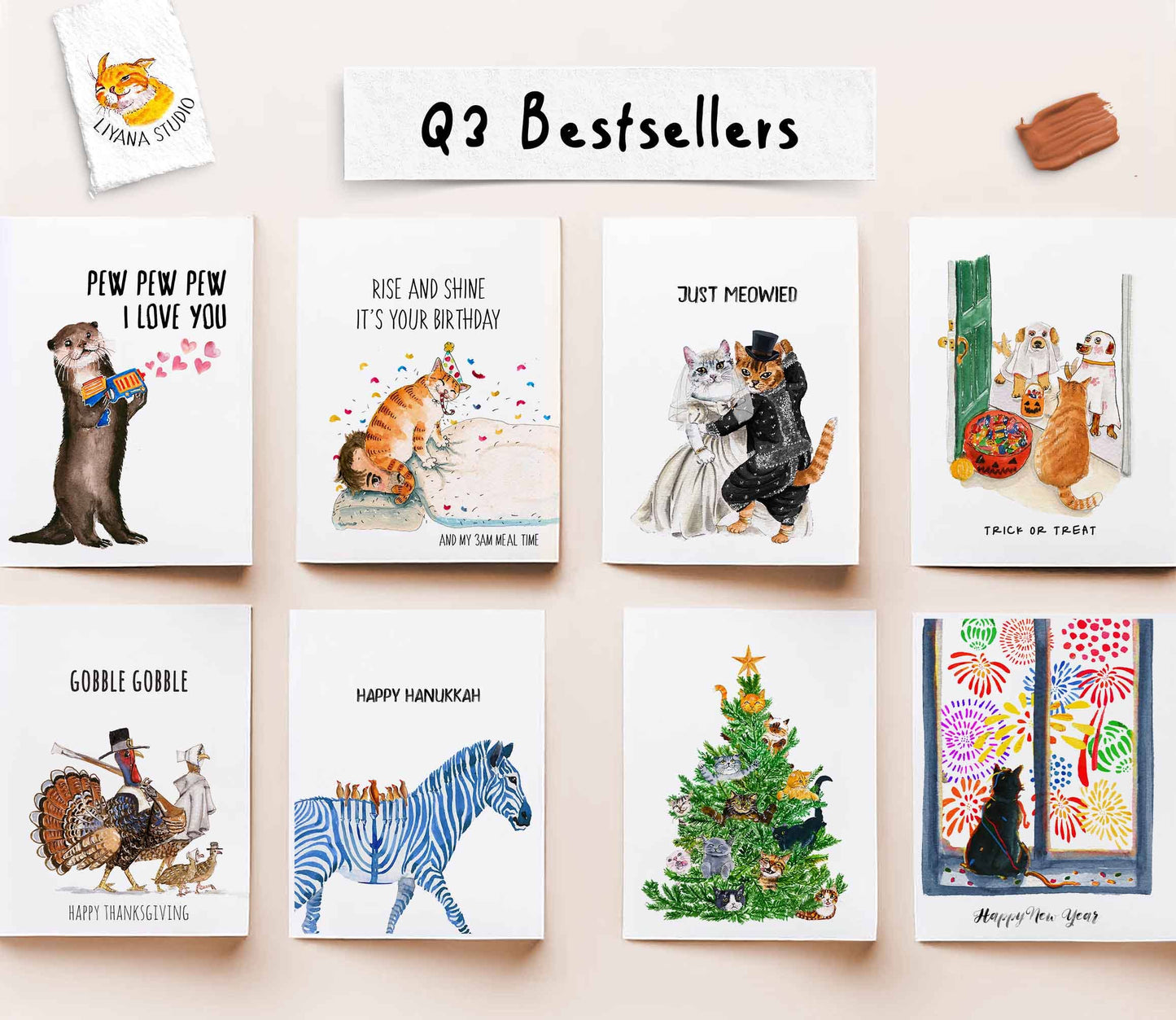 Spooky Black Cats purr-anormal cat-ivities - Funny Halloween Card