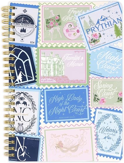 Sarah J. Maas A Court of Thorns and Roses 8.25" x 6.25" Mini Spiral Notebook, Officially Licensed Hardcover Journal with 160 Lined Pages and Pocket Page