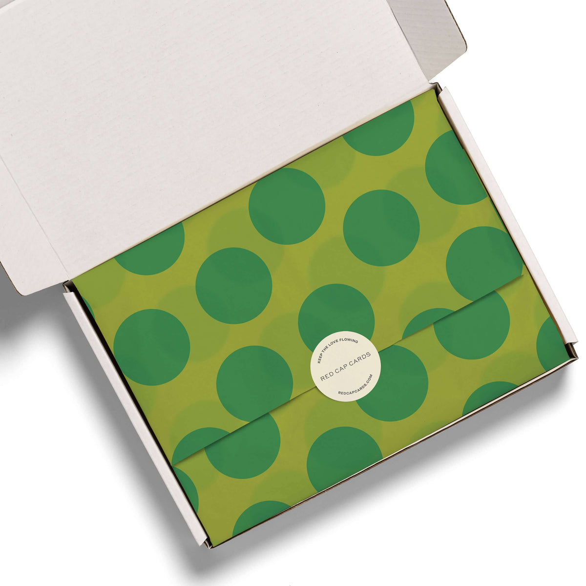 Green Dots tissue paper