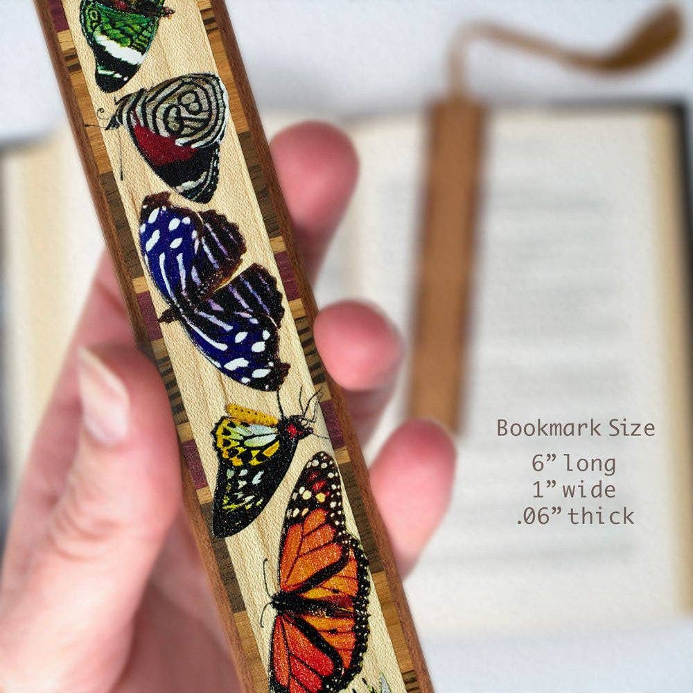 Butterflies Wooden Bookmark