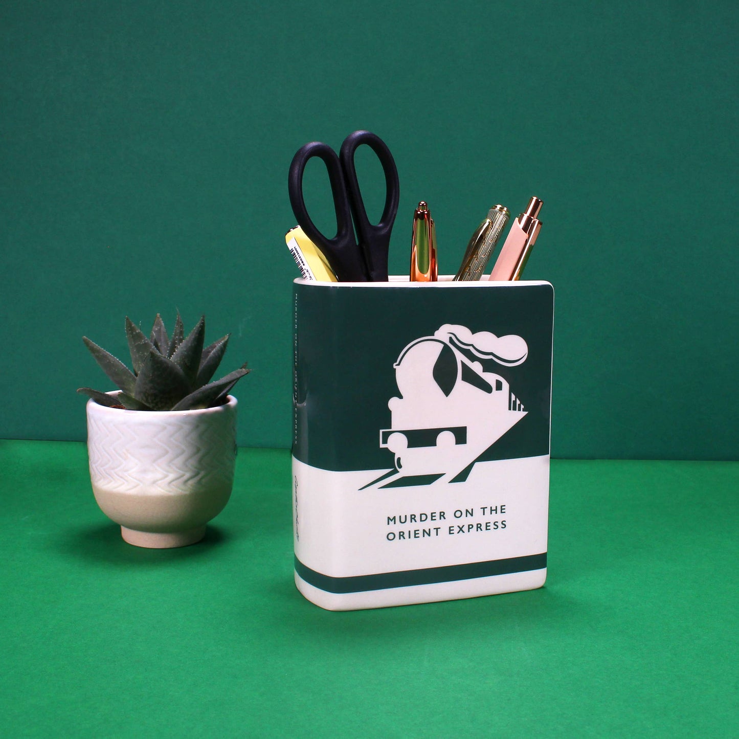 Ceramic Book Vase Agatha Christie Murder on Orient Express