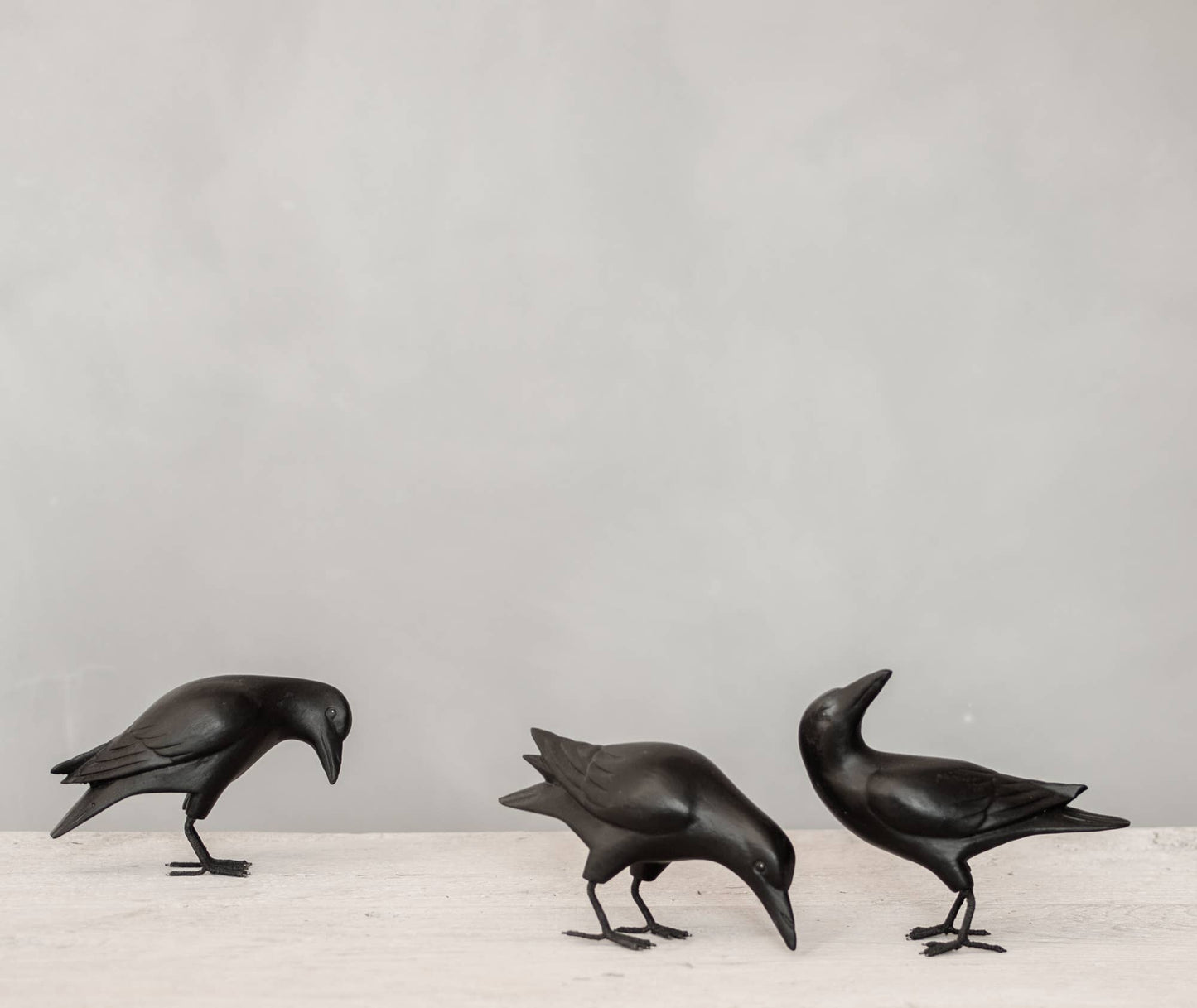 Hanging Crow | Hand Carved Wood Ornament | 2.5"H