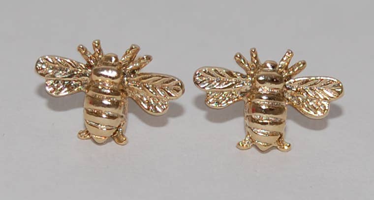 Bee Stud Earrings Gold Natural History