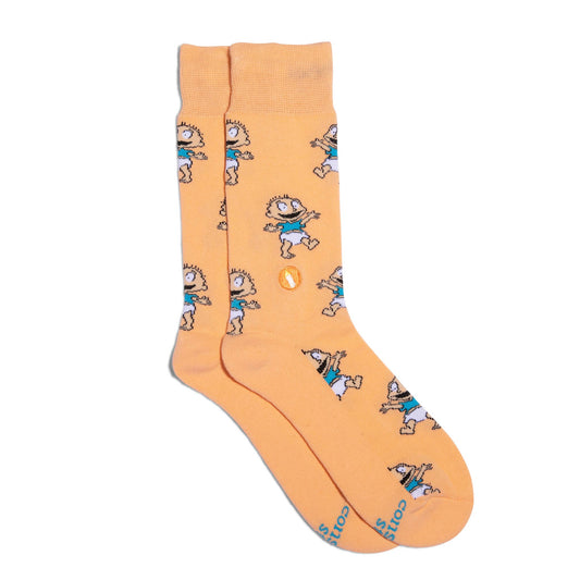 Rugrats Socks that Find a Cure (Orange Tommy Pickles)
