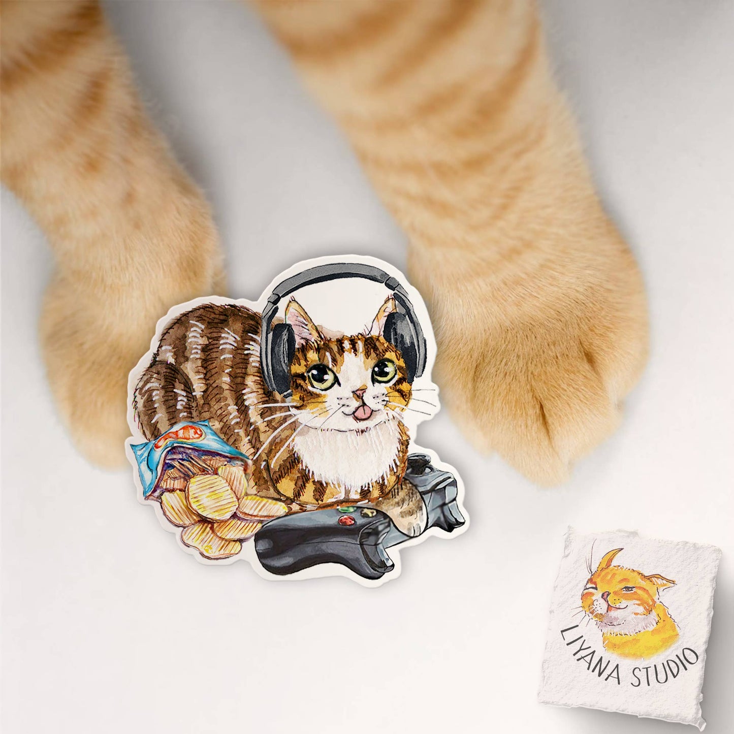 Video Gaming Cat - Nerdy Vinyl Sticker