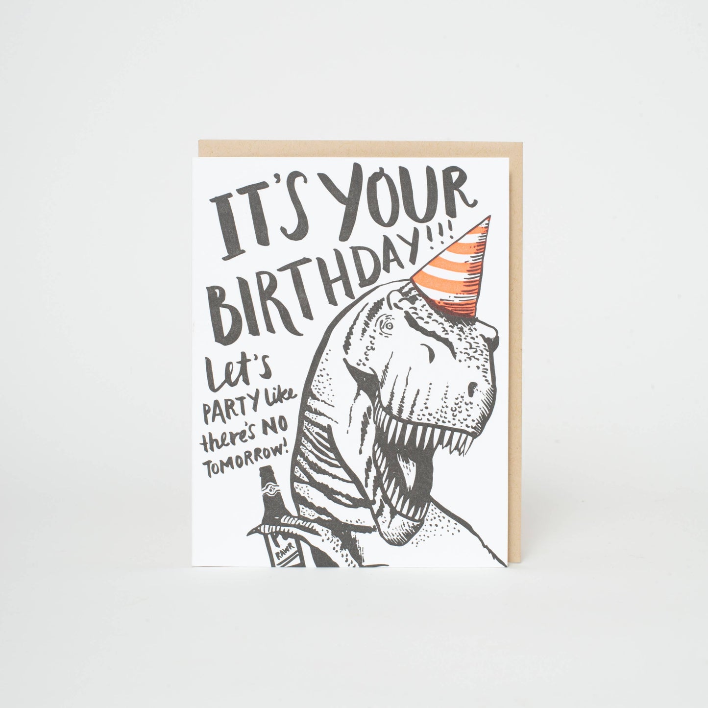 T-Rex Birthday Letterpress Card by Hello! Lucky