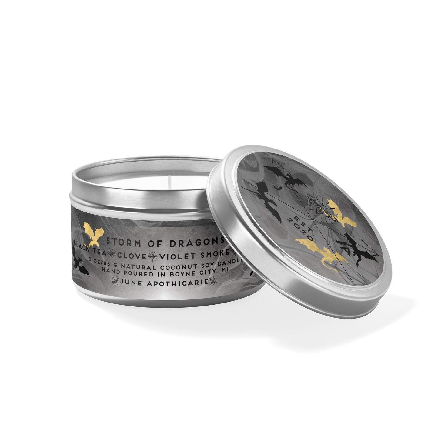 Storm of Dragons 4oz Travel Candle