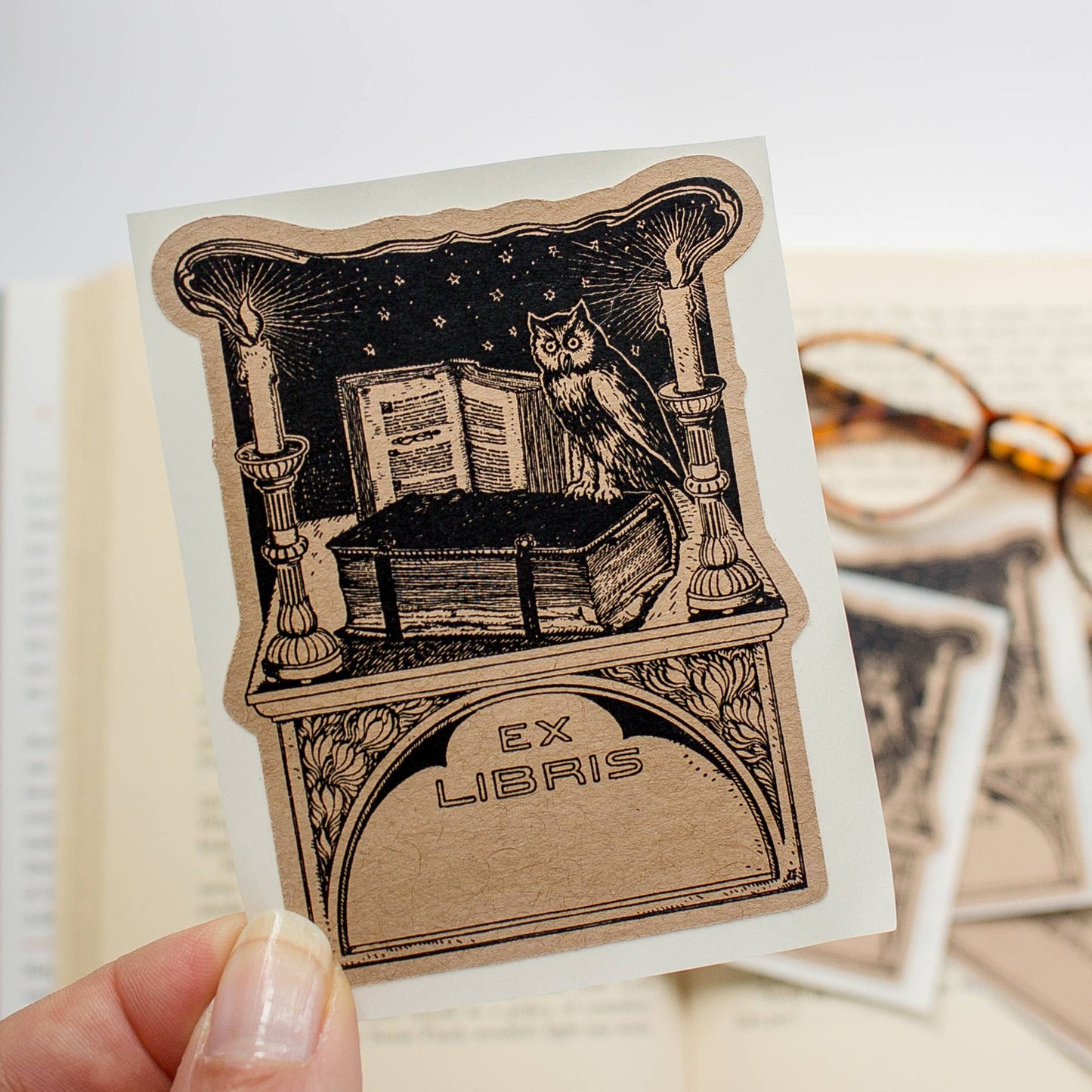 Owl with Candles Bookplates