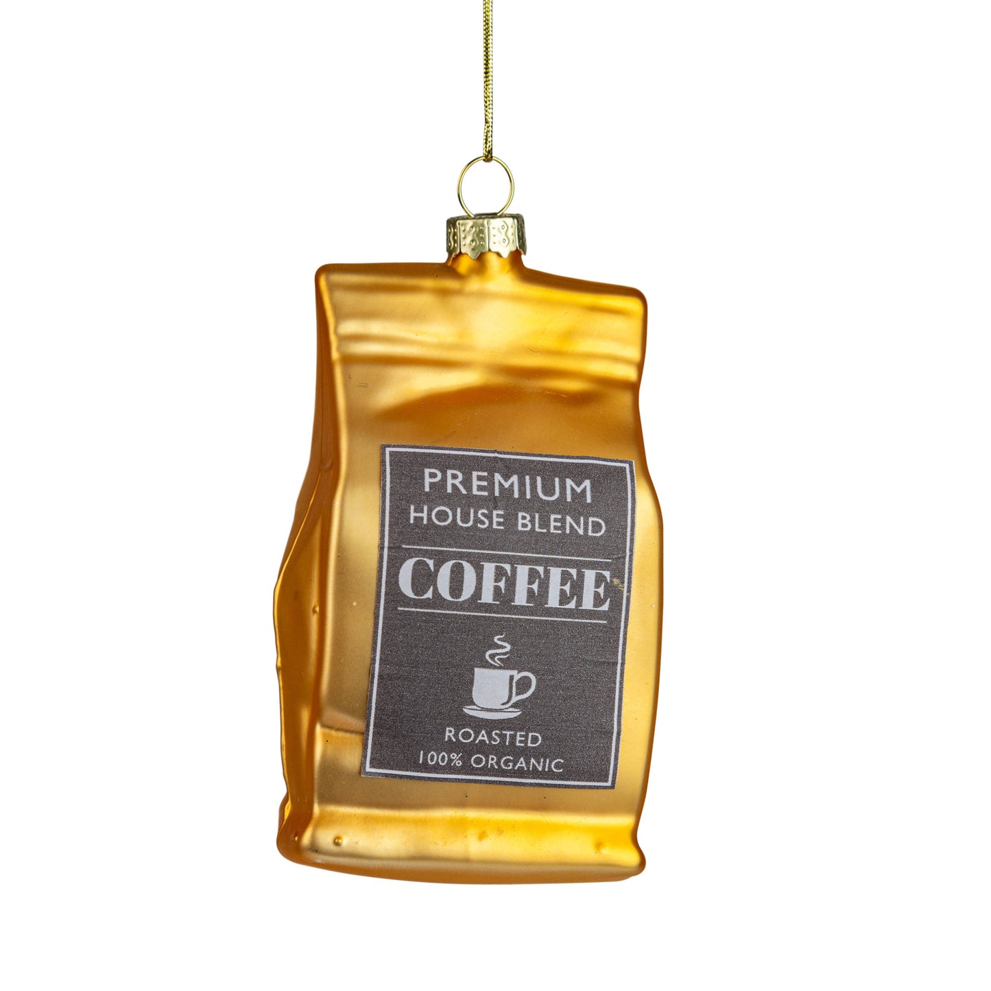 Glass Coffee Bag Ornament