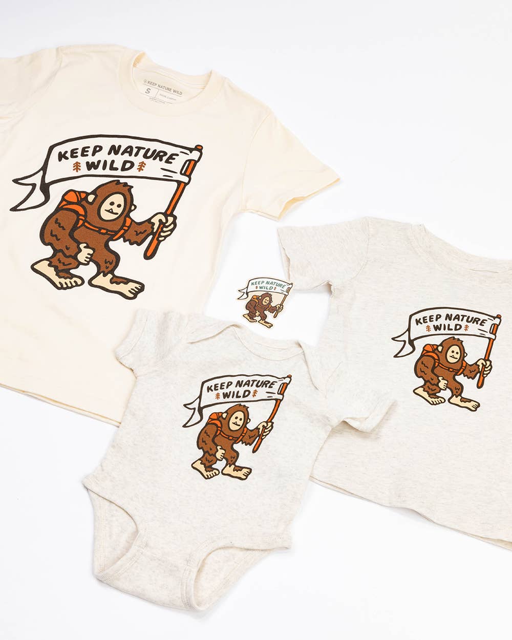 Happy Camper Squatch Baby Bodysuit | Natural