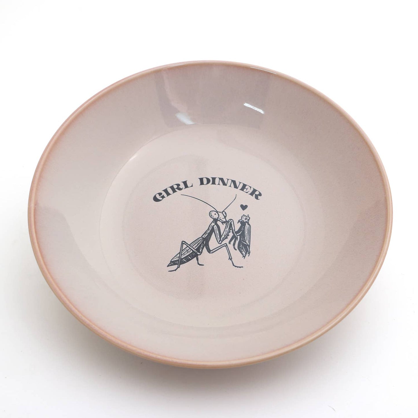 Girl Dinner snack bowl, large pink cute serving bowl