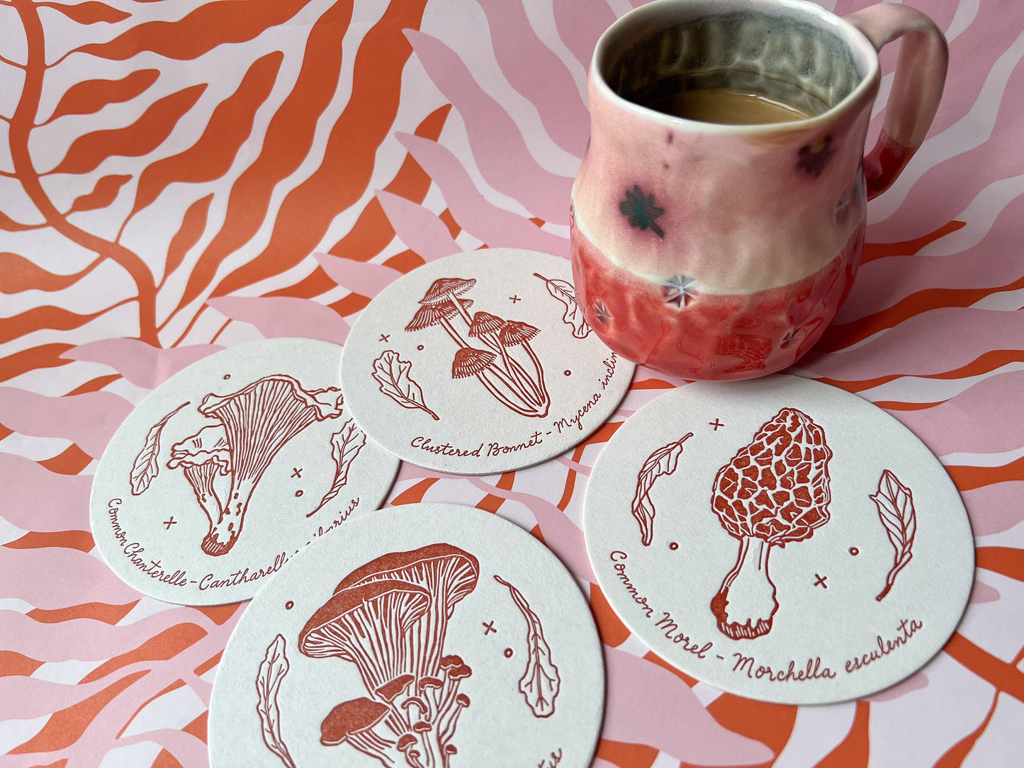 Mushroom coasters set