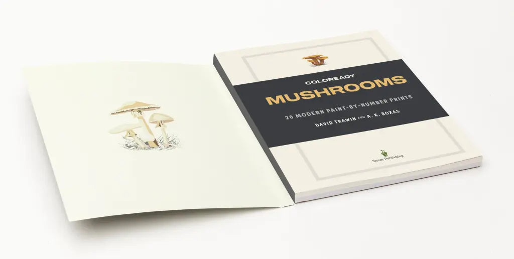 Coloready Mushrooms: 20 Modern Paint-By-Number Prints by David Trawin and A.K. Roxas