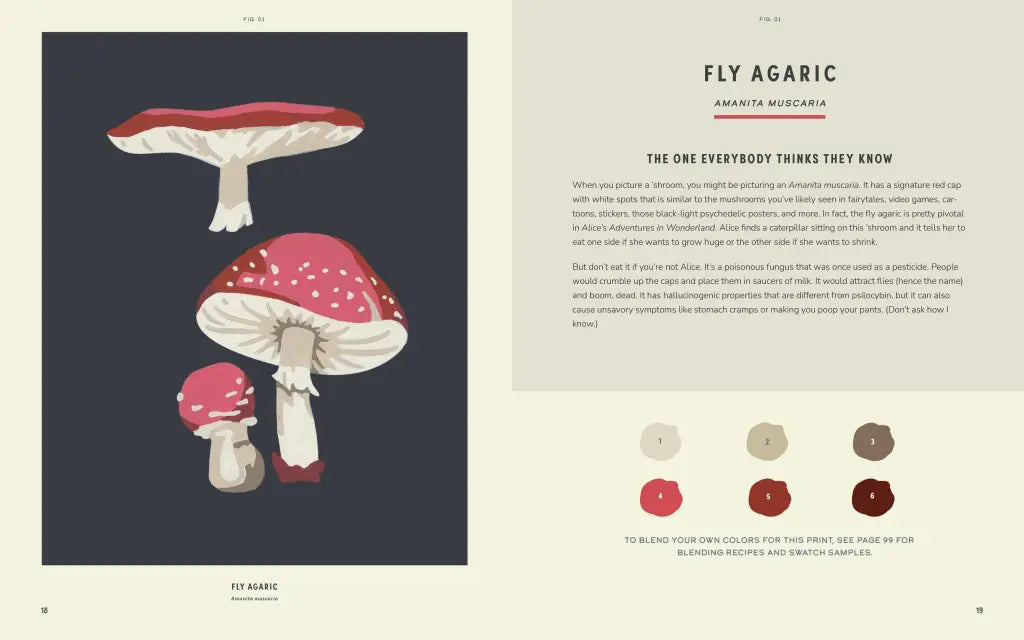 Coloready Mushrooms: 20 Modern Paint-By-Number Prints by David Trawin and A.K. Roxas