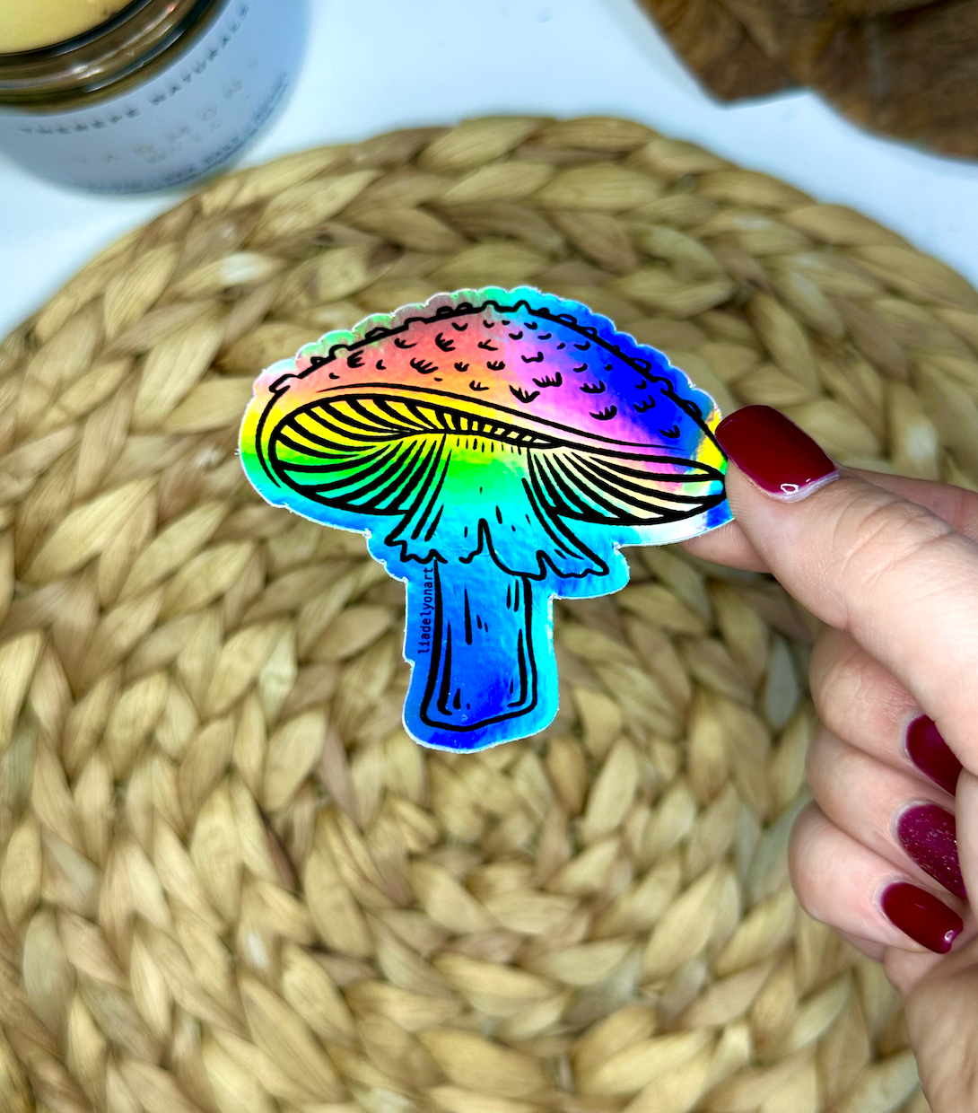 Amanita Mushroom Water Bottle Sticker