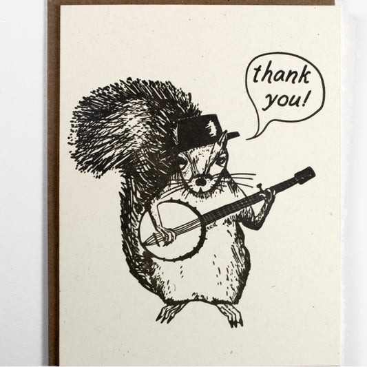 Thanks Squirrel Banjo Card
