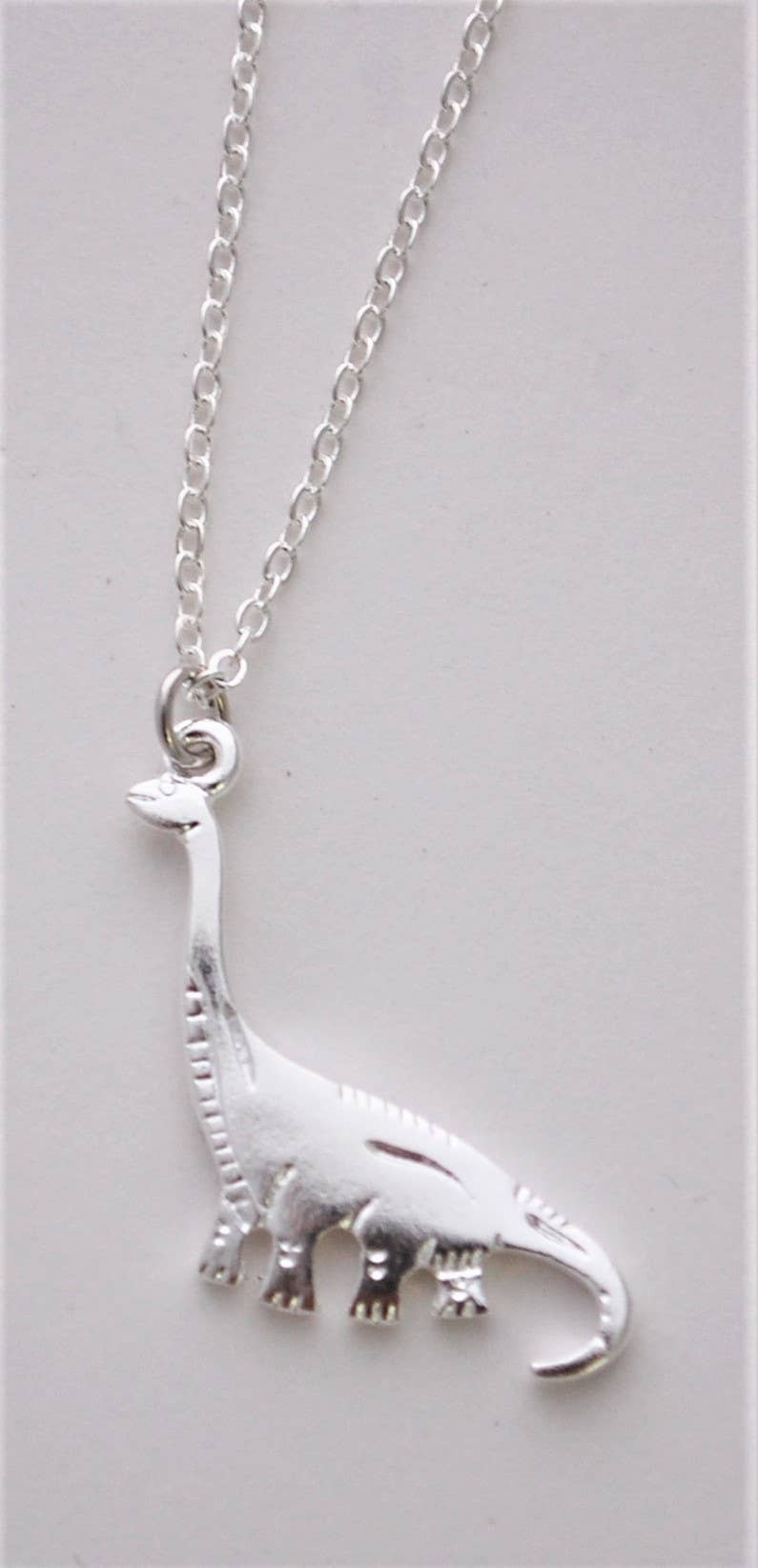 Apatosaurus Dinosaur Necklace  silver Natural History
