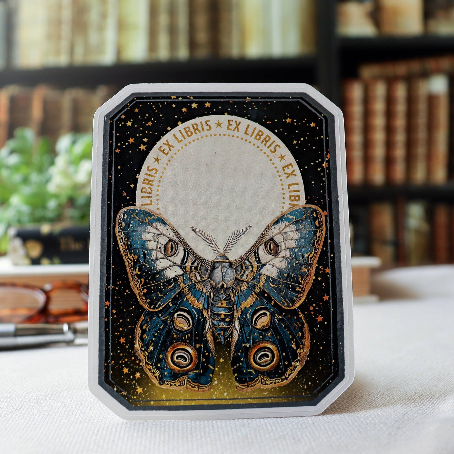 Lunar Moth Bookplate Stickers