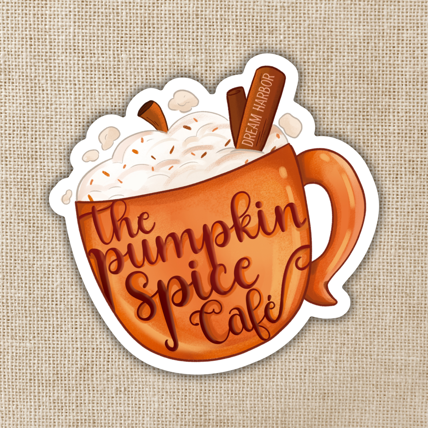 Pumpkin Spice Café Sticker | Dream Harbor