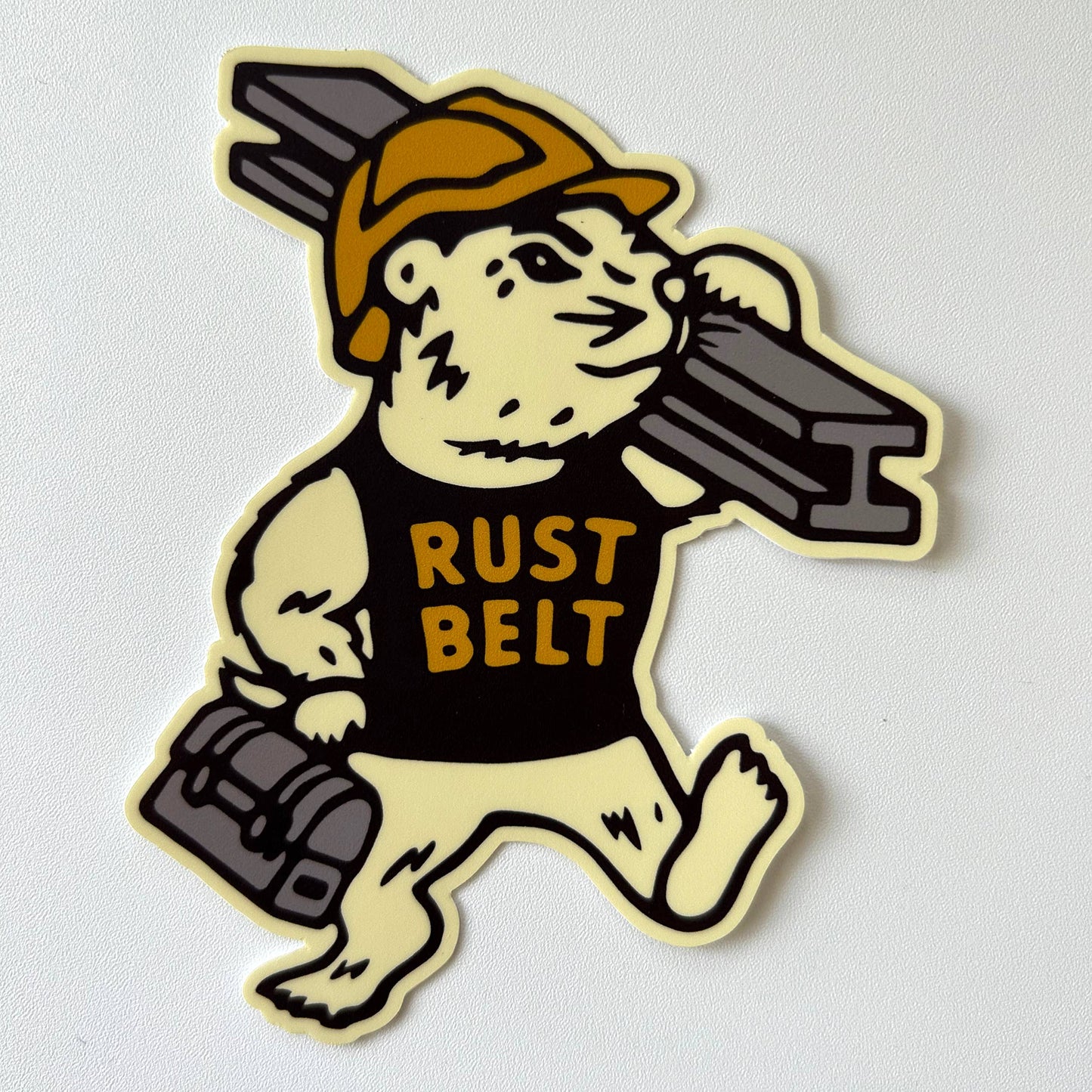 Rust Belt Blue Collar Groundhog- High Quality Bumper Sticker