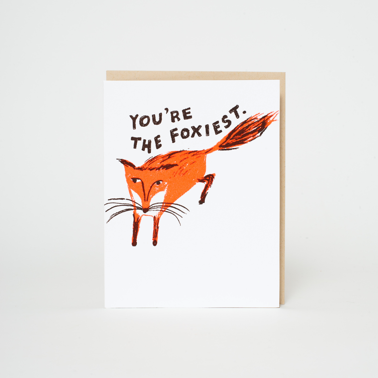 Foxiest Fox Funny Love Letterpress Greeting Card by Egg Press