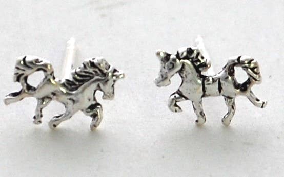 Unicorn Post Earrings sterling silver Natural History
