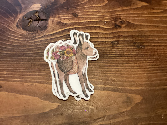 Donkey With Flowers