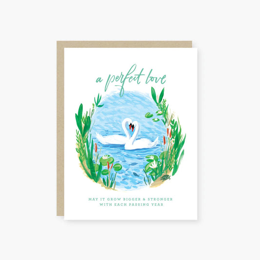 Perfect Love Swan Wedding/Anniversary Card