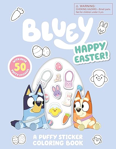 Bluey Happy Easter Puffy Sticker Coloring Book