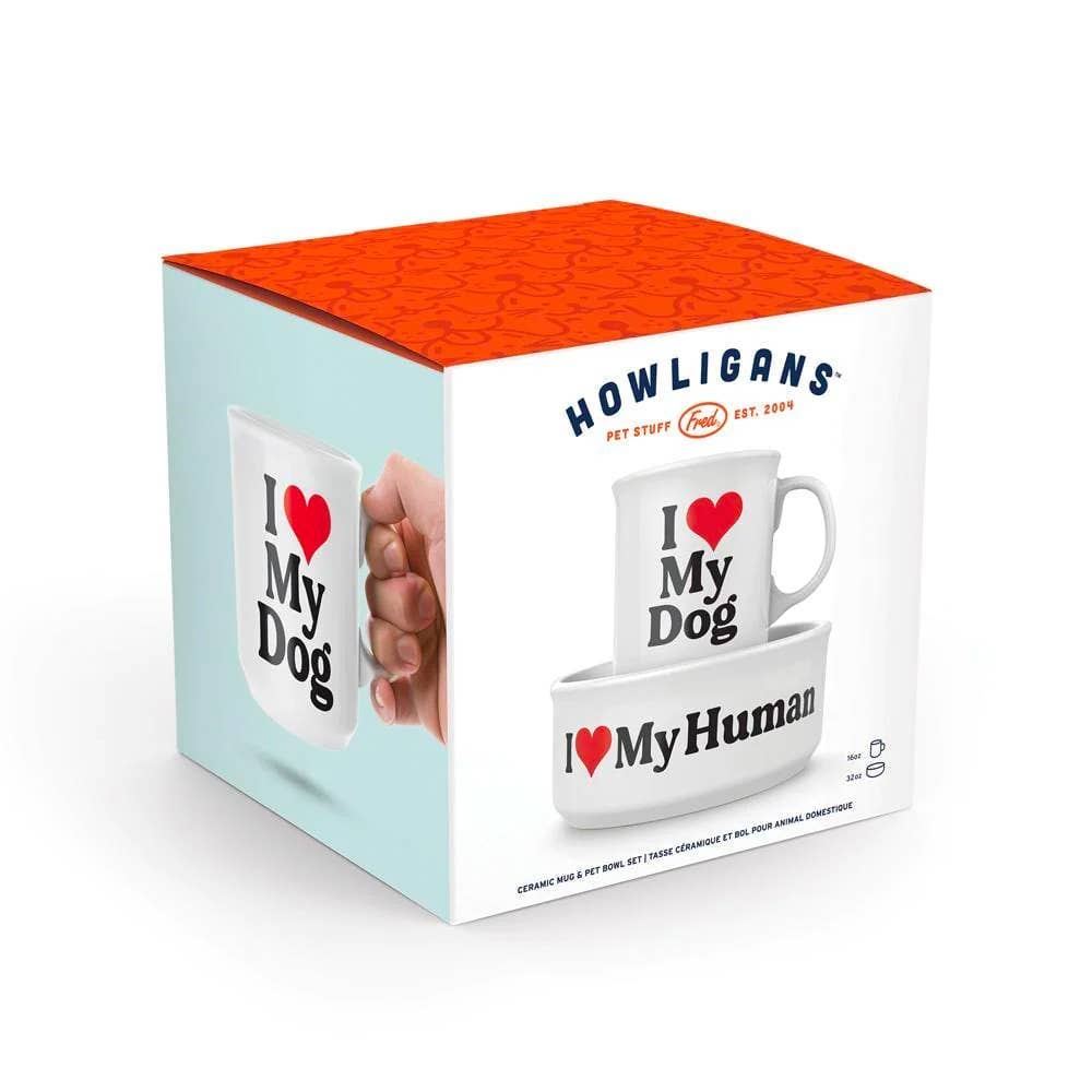 Howligans - Mug + Dog Bowl - Heart Dog