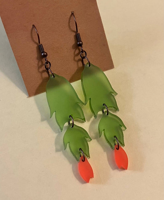 Christmas Cactus Earrings