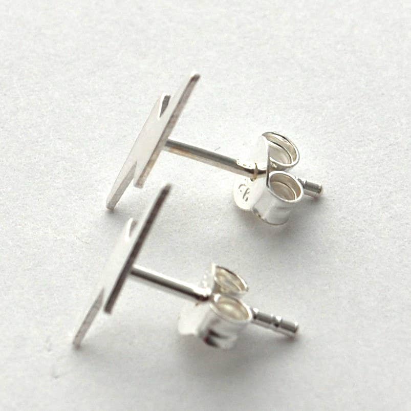 Lightning Bolt Stud  Earrings - sterling Natural History