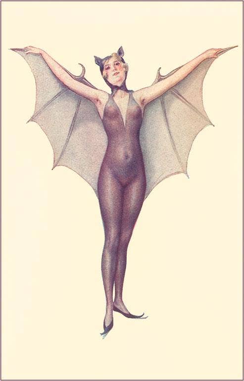 Greeting Card DM-07 Girl in Bat Suit
