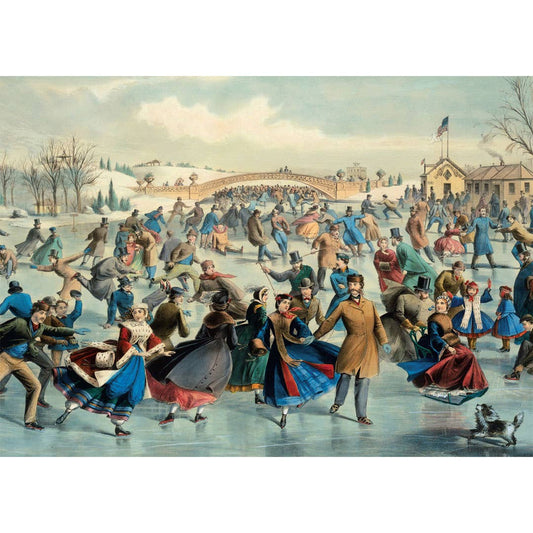 Currier & Ives, Central Park Skaters - Christmas Card