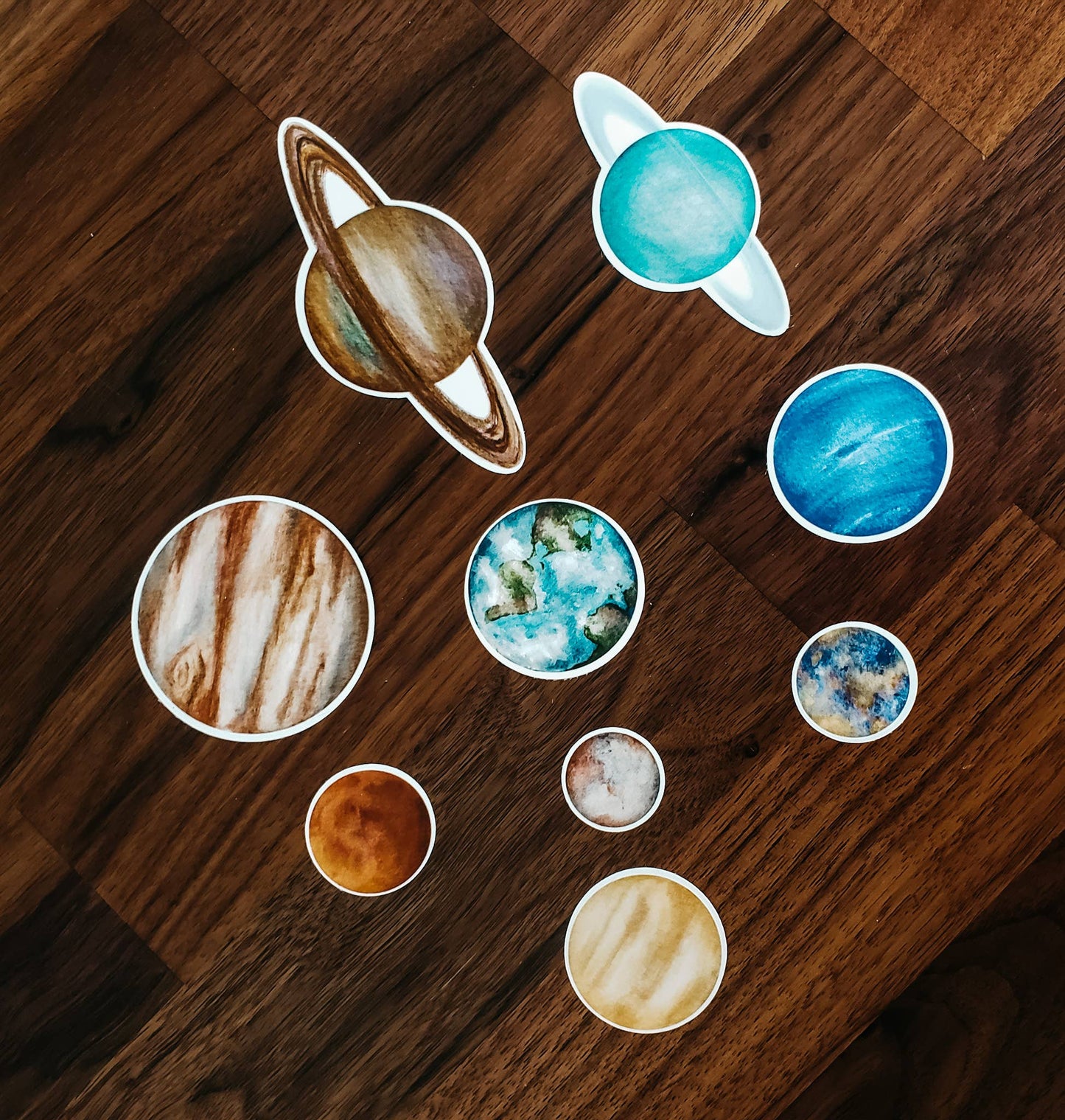 Solar System Sticker Pack, Set of 9 Matte Vinyl Stickers