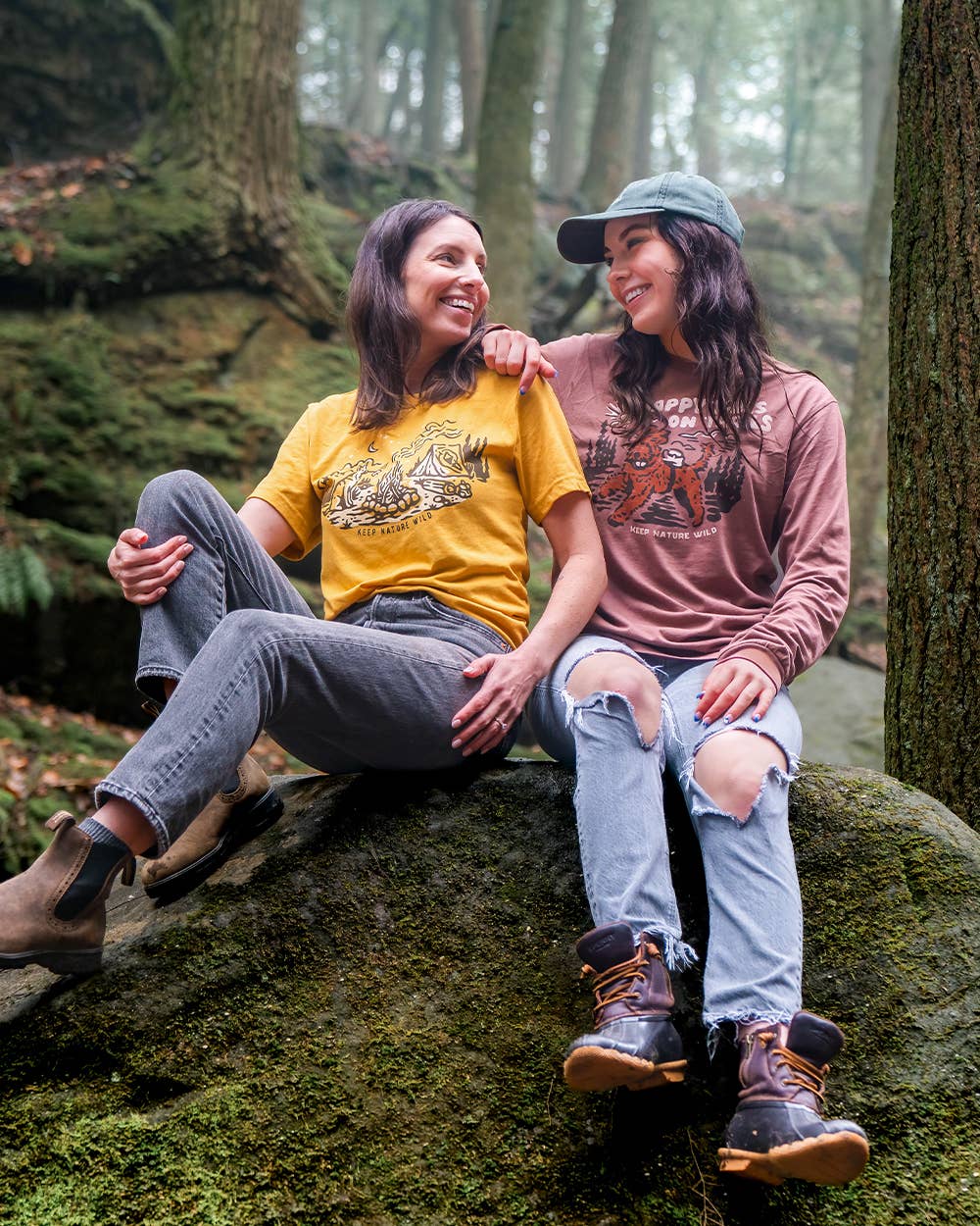 Happy Tails on Trails Forest Unisex Longsleeve Tee | Redwood