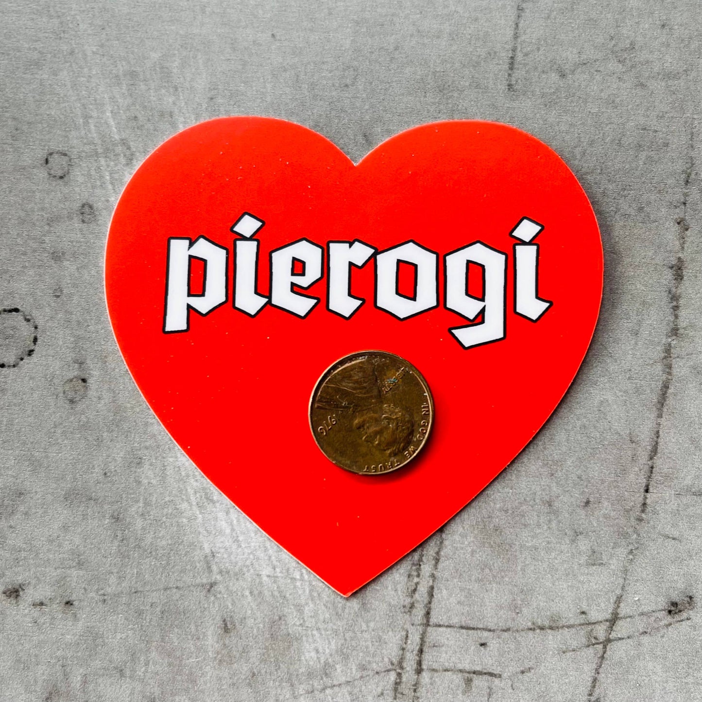 Pierogi heart sticker // foodie Polish gifts