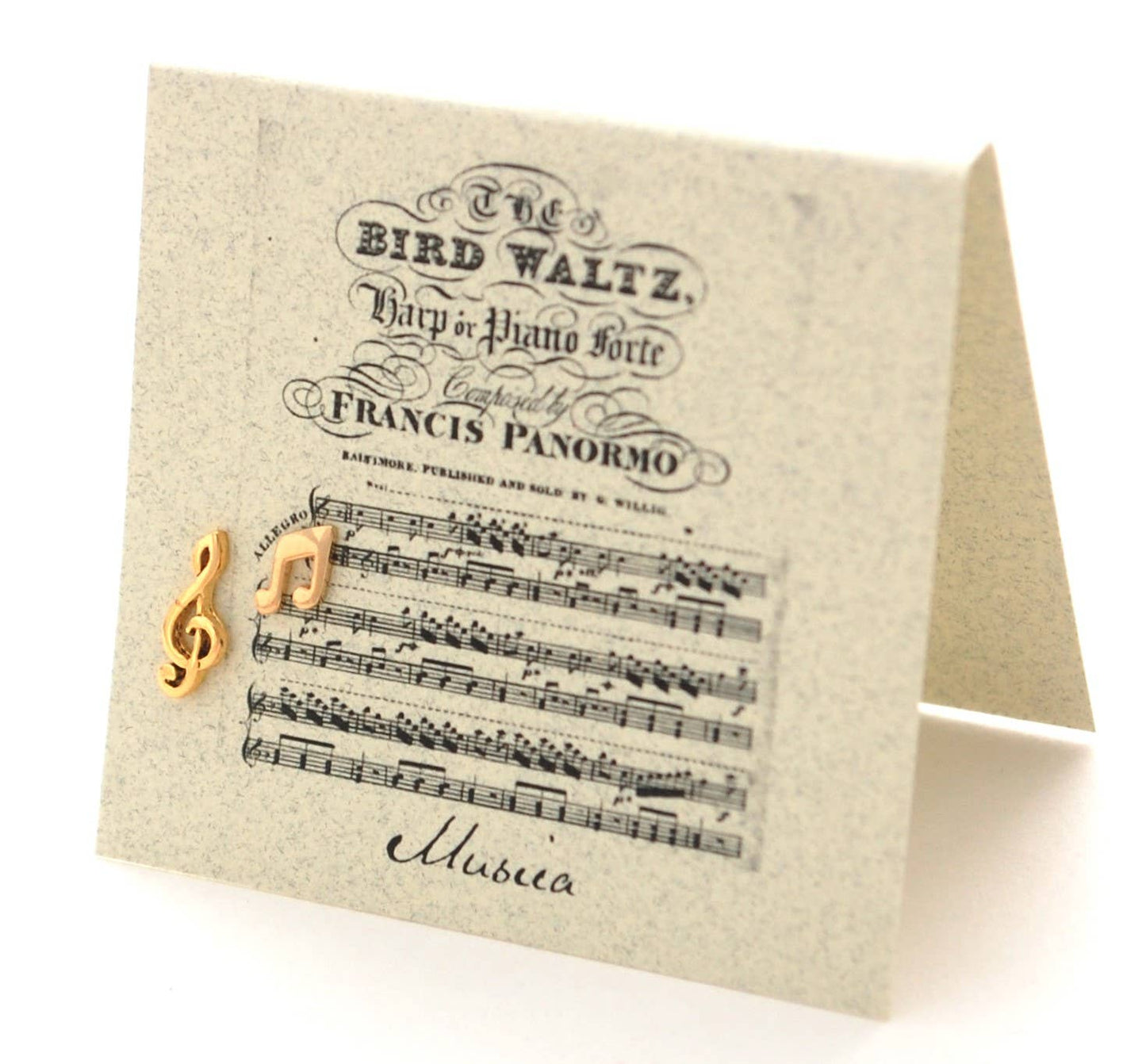 Double Eighth Notes & G-clef - gold Natural History