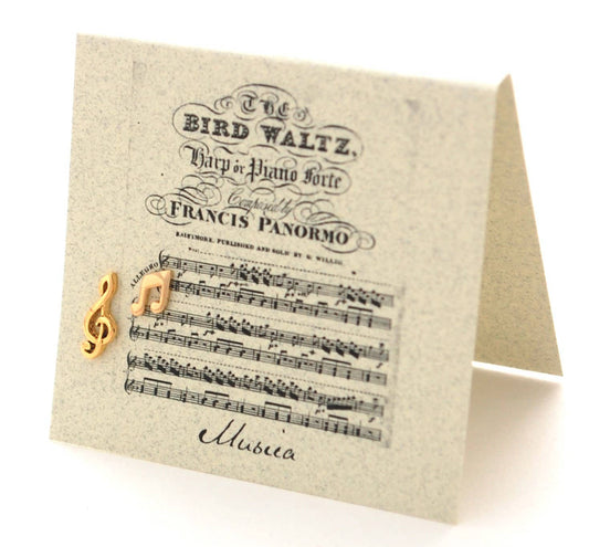 Double Eighth Notes & G-clef - gold Natural History